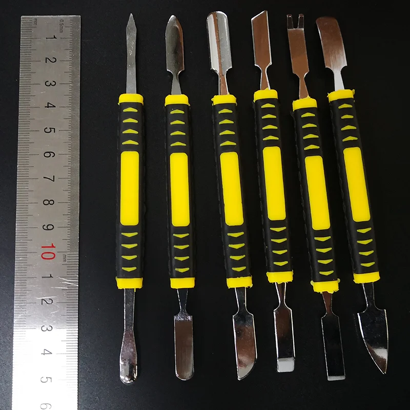 Stainless steel Prying Opening Repair Tool kit For Mobile Phone Notebook Dual Heads Metal Spudger Hand Tools Sets 6pcs/set
